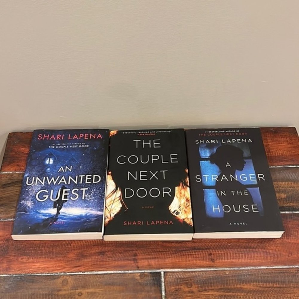 3 Shari Lapena Novels Books Couple Next Door, Unwanted Guest, Stranger in House